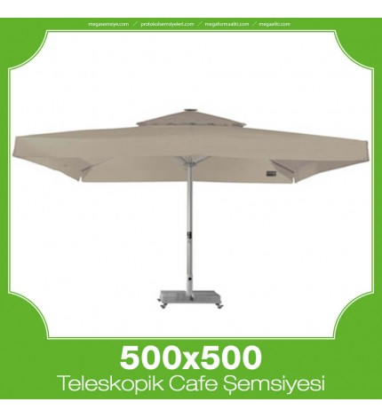 500x500 cm Teleskopik Dişli Sistem Cafe Şemsiyesi