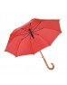 Ahşap Baston Saplı Kırmızı Promosyon Şemsiye