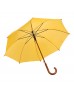 Ahşap Baston Saplı Sarı Promosyon Yağmur Şemsiyesi